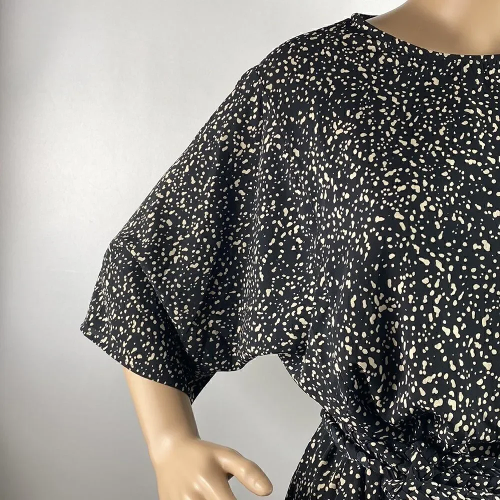 Mittoshop Milky Way black mini A-line dress size S